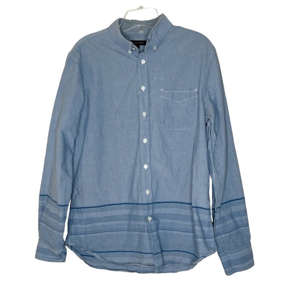 3/$20 ❤️ Wings+horns Blue Button Up Shirt US L - Picture 1 of 8